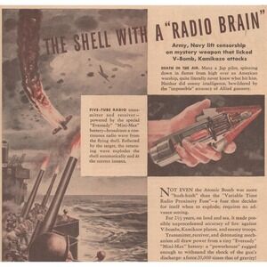 Vintage 1946 Eveready Mini Max Battery Radio Brain World War 2 Print‎ Ad